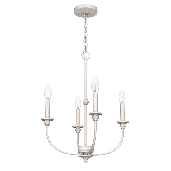 Hunter - 19639 - Four Light Chandelier - Southcrest - Distressed White from Lighting & Bulbs Unlimited in Charlotte, NC