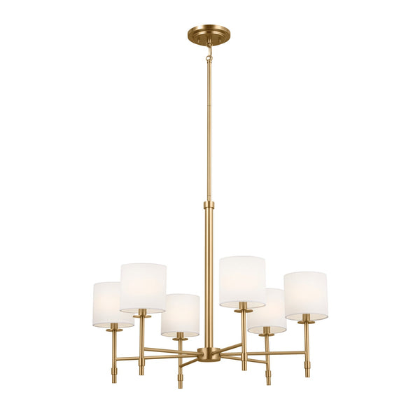 Six Light Chandelier from the Ali Collection in Brushed Natural Brass Finish by Kichler