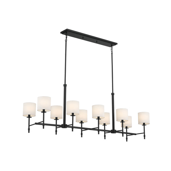 Kichler - 52503BK - Ten Light Linear Chandelier - Ali - Black from Lighting & Bulbs Unlimited in Charlotte, NC