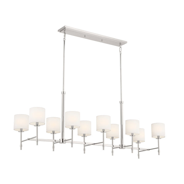 Ten Light Linear Chandelier from the Ali Collection in Polished Nickel Finish by Kichler