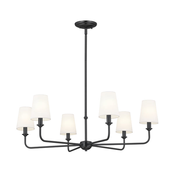 Six Light Chandelier from the Pallas Collection in Black Finish by Kichler