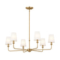 Six Light Chandelier from the Pallas Collection in Brushed Natural Brass Finish by Kichler