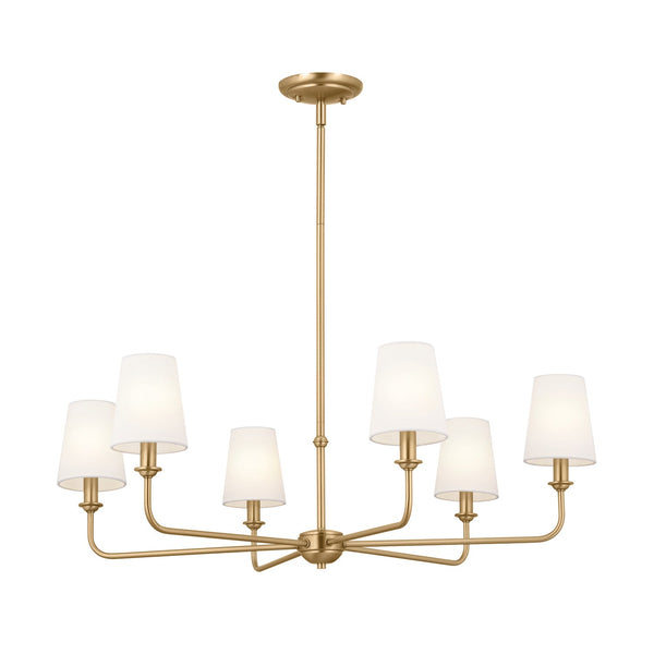 Six Light Chandelier from the Pallas Collection in Brushed Natural Brass Finish by Kichler