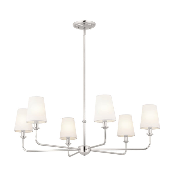 Six Light Chandelier from the Pallas Collection in Polished Nickel Finish by Kichler