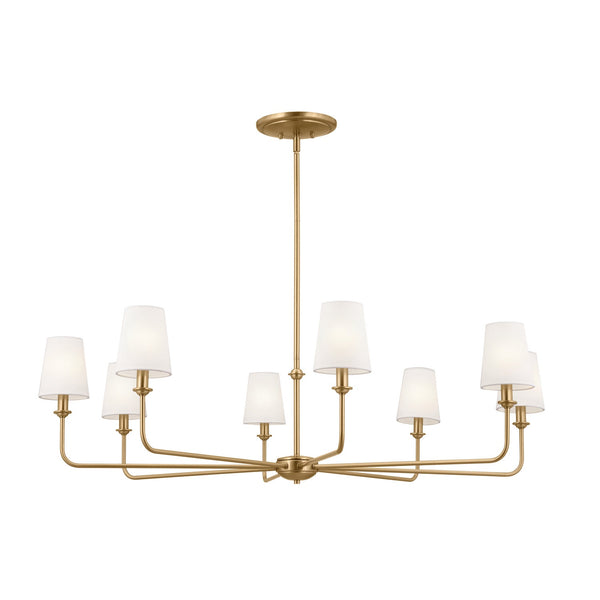 Eight Light Chandelier from the Pallas Collection in Brushed Natural Brass Finish by Kichler