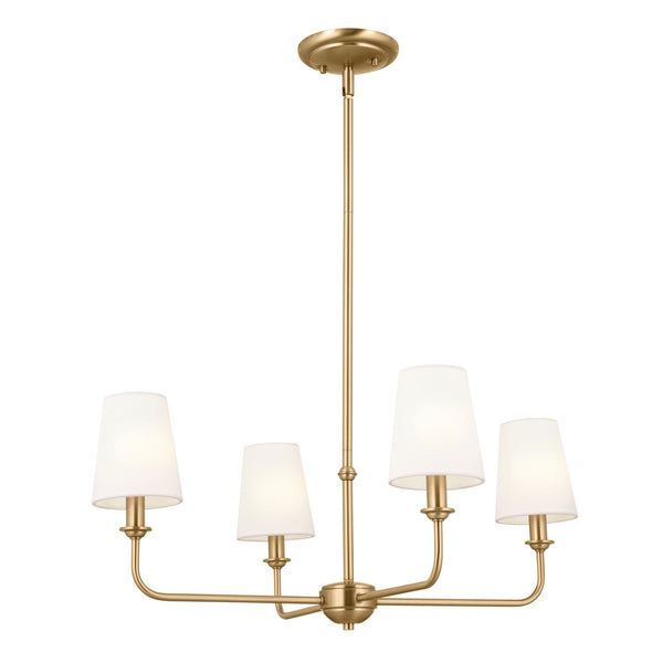 Four Light Mini Chandelier from the Pallas Collection in Brushed Natural Brass Finish by Kichler