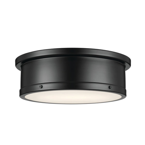 Three Light Flush Mount from the Serca Collection in Black Finish by Kichler