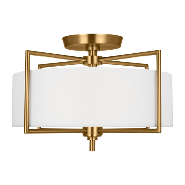 Perno Two Light Semi-Flush Mount in Burnished Brass by Visual Comfort  Studio (CF1122BBS) from Lighting & Bulbs Unlimited