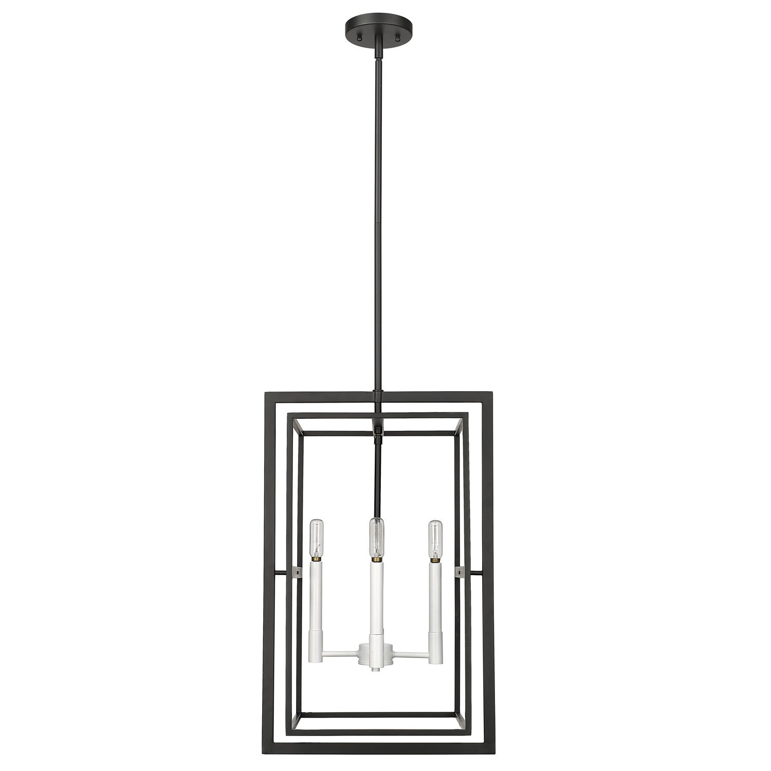 Acclaim Lighting - IN20021BK - Four Light Pendant - Milbank - Black with White Candle Sleeves from Lighting & Bulbs Unlimited in Charlotte, NC