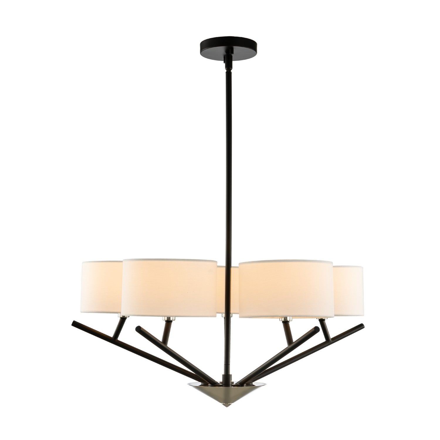 Kalco - 513471BPN - Five Light Chandelier - Tahoe - Matte Black w Polished Nickel from Lighting & Bulbs Unlimited in Charlotte, NC