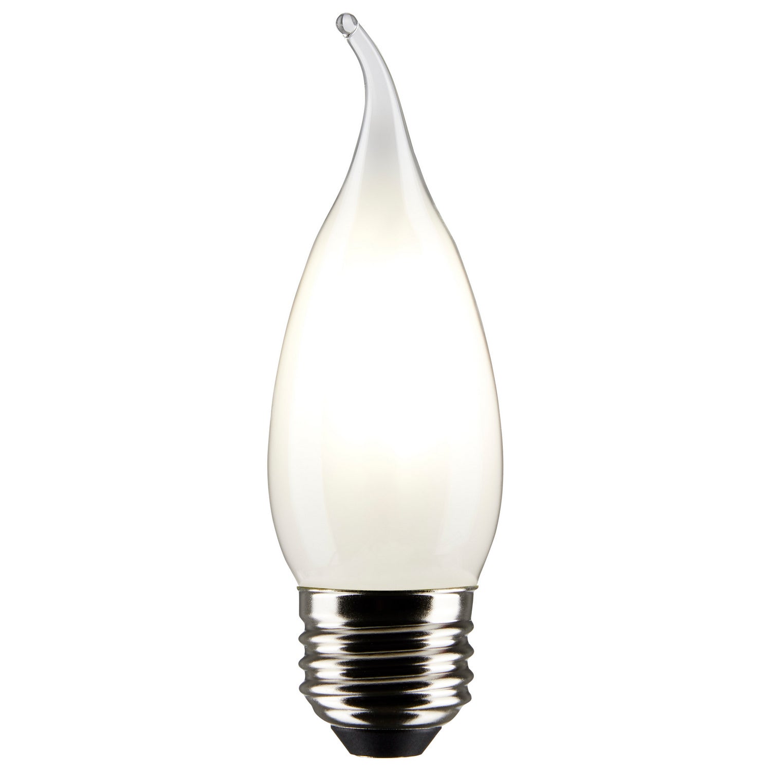 4 Watt CA10 LED, Frost, Medium base, 90 CRI, 3000K, 120 Volt Light Bulb by Satco (40W Equivalent)