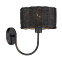 One Light Wall Sconce from the Erma Collection in Matte Black Finish by Golden