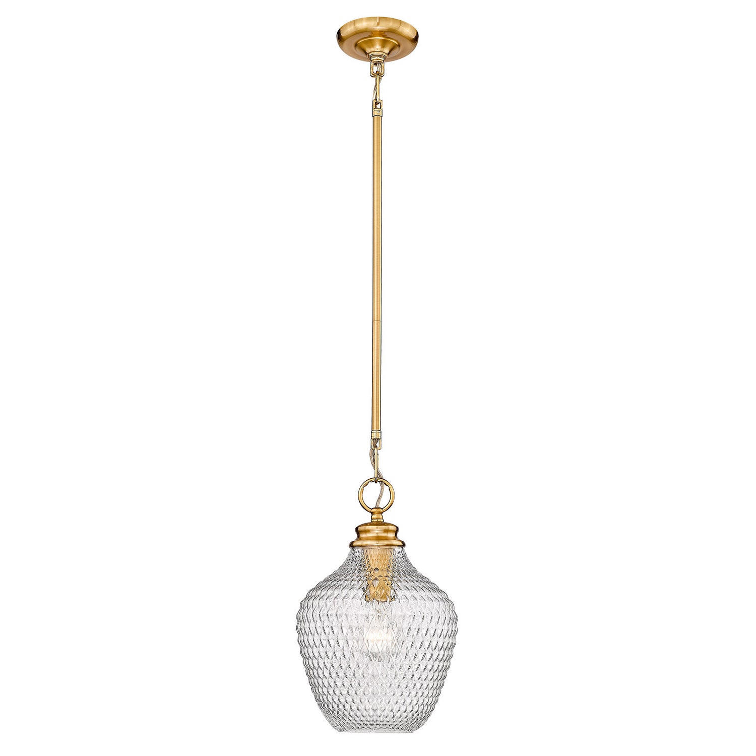 Golden - 1088-M MBG-CLR - One Light Pendant - Adeline MBG - Modern Brushed Gold from Lighting & Bulbs Unlimited in Charlotte, NC