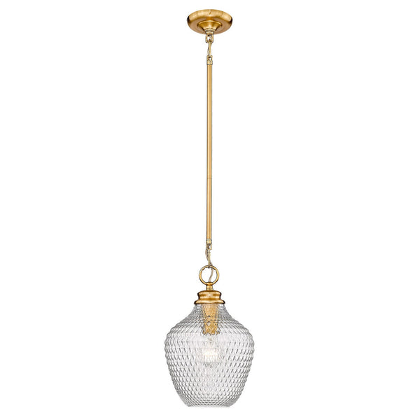 One Light Pendant from the Adeline MBG Collection in Modern Brushed Gold Finish by Golden