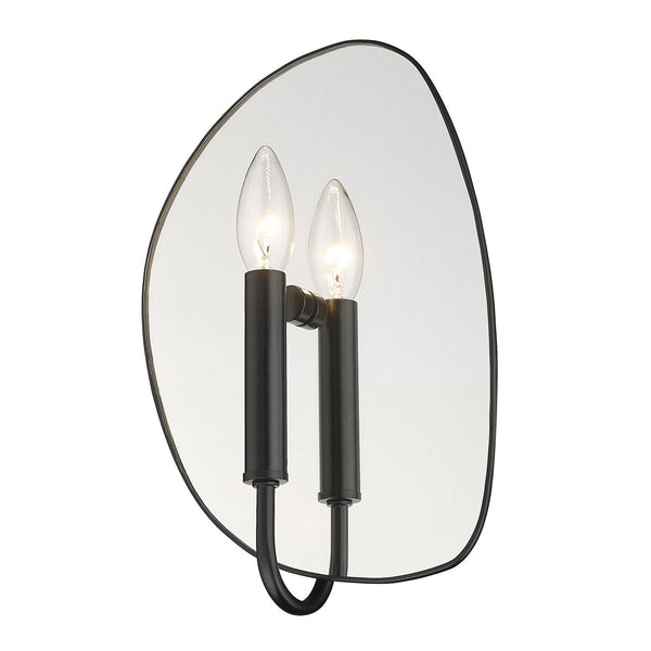 One Light Wall Sconce from the Tessa Collection in Matte Black Finish by Golden