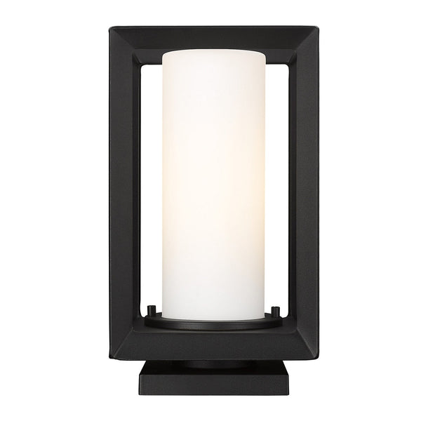 One Light Outdoor Pier Mount from the Smyth NB Collection in Natural Black Finish by Golden