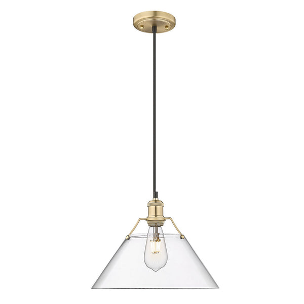 One Light Pendant from the Orwell BCB Collection in Brushed Champagne Bronze Finish by Golden