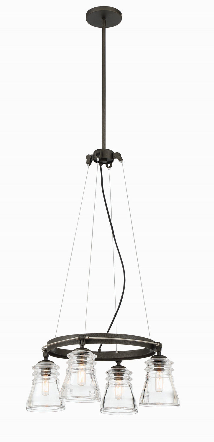 Minka-Lavery - 2737-709 - Four Light Chandelier - Graham Avenue - Smoked Iron And Brushed Nickel from Lighting & Bulbs Unlimited in Charlotte, NC
