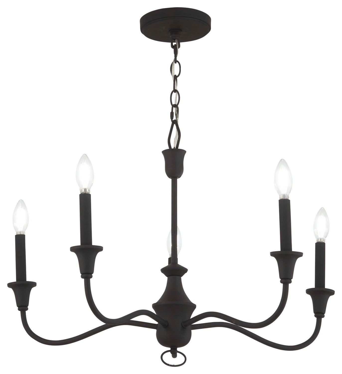 Minka-Lavery - 6255-076 - Five Light Chandelier - Halifax County - Textured Black from Lighting & Bulbs Unlimited in Charlotte, NC
