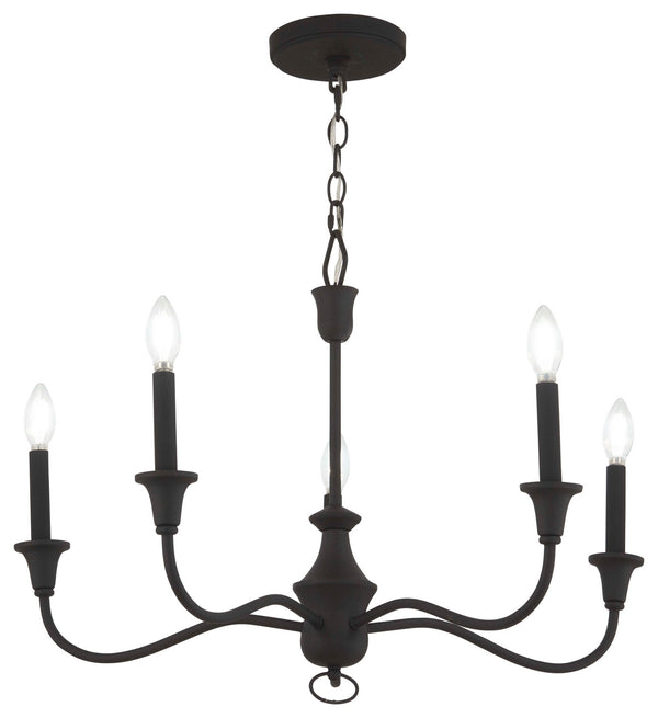 Minka-Lavery - 6255-076 - Five Light Chandelier - Halifax County - Textured Black from Lighting & Bulbs Unlimited in Charlotte, NC