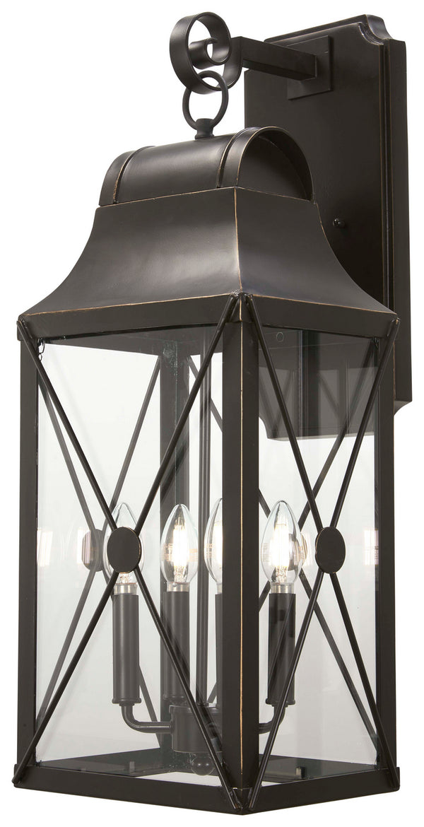 Minka-Lavery - 73293-143C - Four Light Outdoor Wall Mount - De Luz - Oil Rubbed Bronze W/ Gold High from Lighting & Bulbs Unlimited in Charlotte, NC