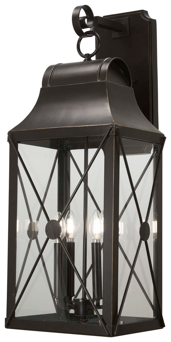 Minka-Lavery - 73294-143C - Four Light Outdoor Wall Mount - De Luz - Oil Rubbed Bronze W/ Gold High from Lighting & Bulbs Unlimited in Charlotte, NC
