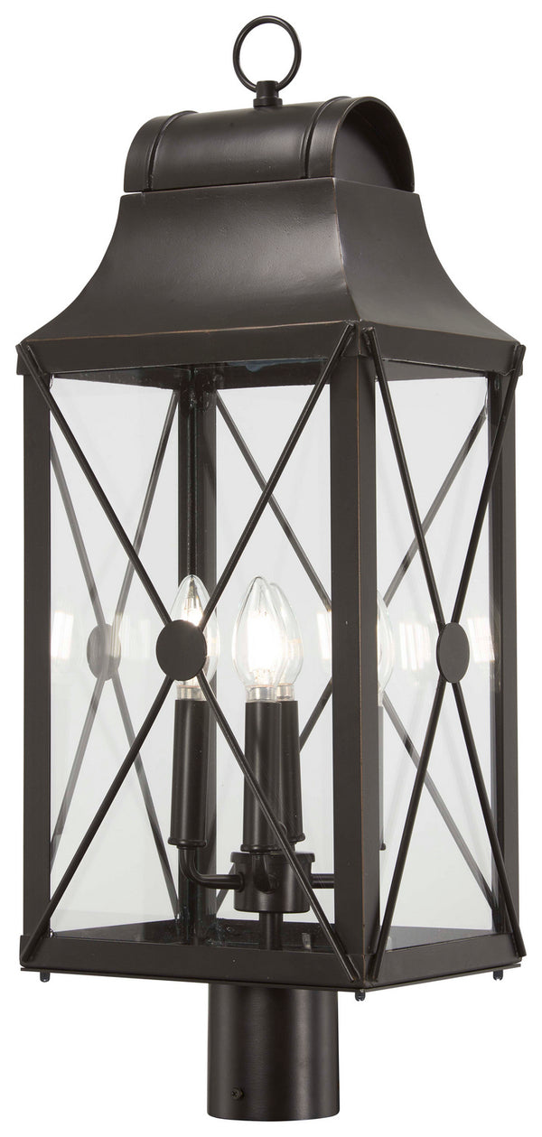Minka-Lavery - 73295-143C - Four Light Outdoor Post Mount - De Luz - Oil Rubbed Bronze W/ Gold High from Lighting & Bulbs Unlimited in Charlotte, NC