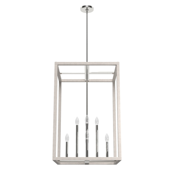 Hunter - 19109 - Eight Light Pendant - Squire Manor - Chrome from Lighting & Bulbs Unlimited in Charlotte, NC