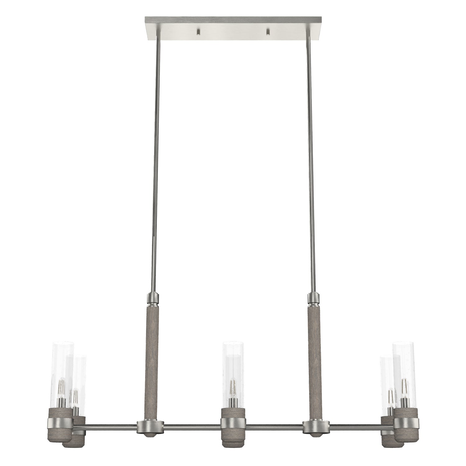 Hunter - 19471 - Six Light Chandelier - River Mill - Brushed Nickel from Lighting & Bulbs Unlimited in Charlotte, NC