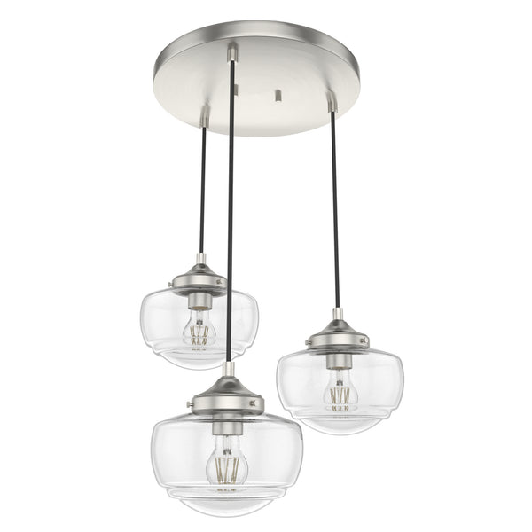 Hunter - 19501 - Three light Cluster - Saddle Creek - Brushed Nickel from Lighting & Bulbs Unlimited in Charlotte, NC