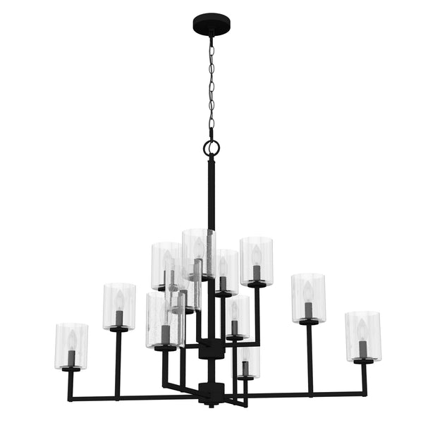 Hunter - 19530 - 12 Light Chandelier - Kerrison - Natural Black Iron from Lighting & Bulbs Unlimited in Charlotte, NC