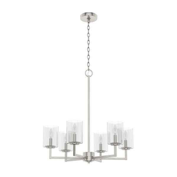 Hunter - 19535 - Six Light Chandelier - Kerrison - Brushed Nickel from Lighting & Bulbs Unlimited in Charlotte, NC