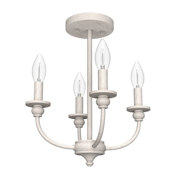 Hunter - 19643 - Four Light Semi-Flush Mount - Southcrest - Distressed White from Lighting & Bulbs Unlimited in Charlotte, NC
