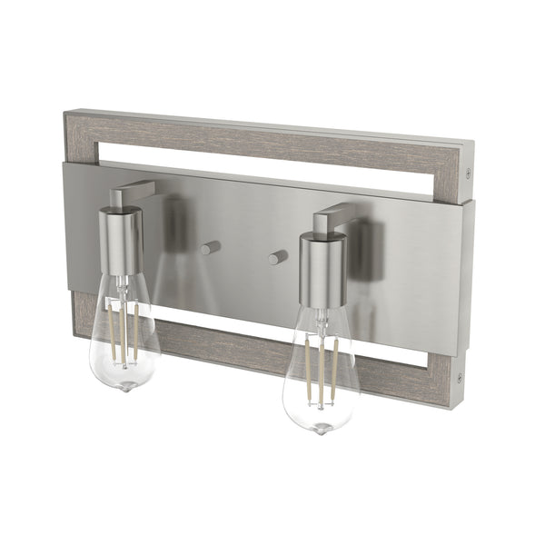 Hunter - 19861 - Two Light Vanity - Woodburn - Brushed Nickel from Lighting & Bulbs Unlimited in Charlotte, NC