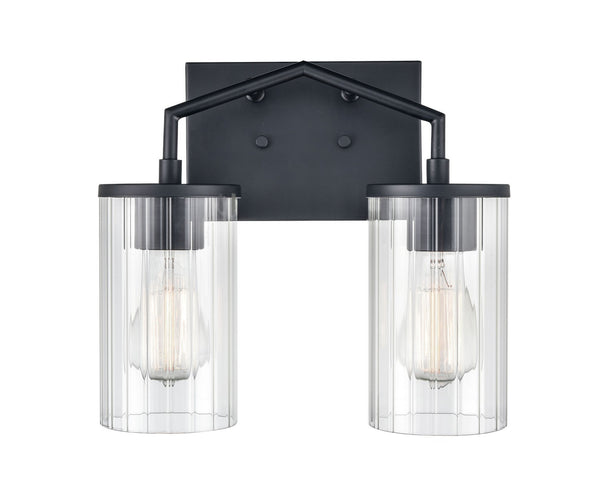 Two Light Vanity from the Beverlly Collection in Matte Black Finish by Millennium