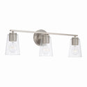Three Light Vanity from the Portman Collection in Brushed Nickel Finish by Capital Lighting