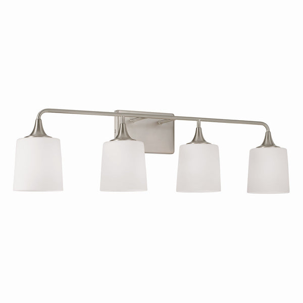 Four Light Vanity from the Presley Collection in Brushed Nickel Finish by Capital Lighting