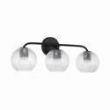 Three Light Vanity from the Dolan Collection in Matte Black Finish by Capital Lighting