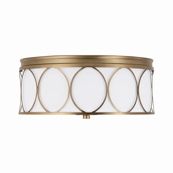 Three Light Flush Mount from the Rylann Collection in Aged Brass Finish by Capital Lighting