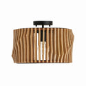 One Light Semi-Flush Mount from the Archer Collection in Light Wood and Matte Black Finish by Capital Lighting