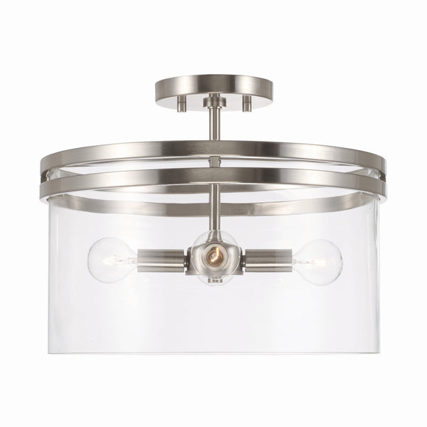 Four Light Semi-Flush Mount from the Fuller Collection in Brushed Nickel Finish by Capital Lighting