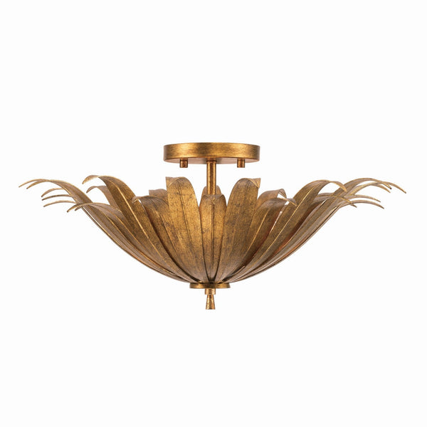 Three Light Semi-Flush Mount from the Eden Collection in Antique Gold Finish by Capital Lighting