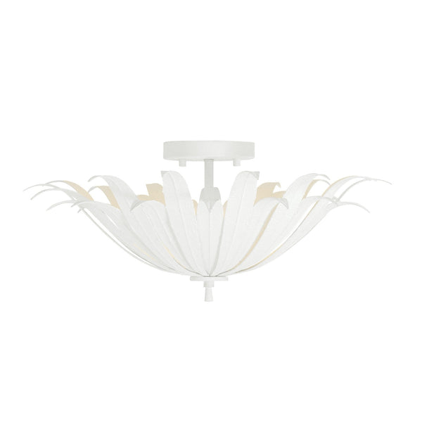 Three Light Semi-Flush Mount from the Eden Collection in Textured White Finish by Capital Lighting