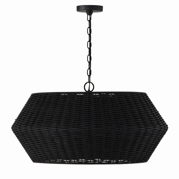 Six Light Pendant from the Boca Collection in Matte Black Finish by Capital Lighting
