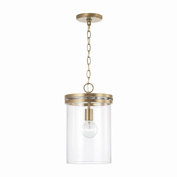 One Light Pendant from the Fuller Collection in Aged Brass Finish by Capital Lighting