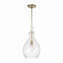 One Light Pendant from the Brentwood Collection in Aged Brass Finish by Capital Lighting