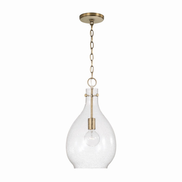 Capital Lighting - 349011AD - One Light Pendant - Brentwood - Aged Brass from Lighting & Bulbs Unlimited in Charlotte, NC