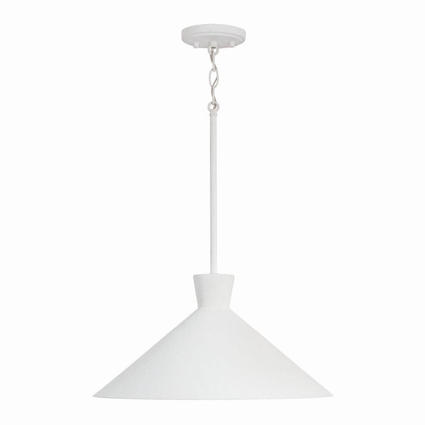 One Light Pendant from the Paloma Collection in Textured White Finish by Capital Lighting