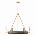 Six Light Chandelier from the Finn Collection in Black Stain and Matte Brass Finish by Capital Lighting