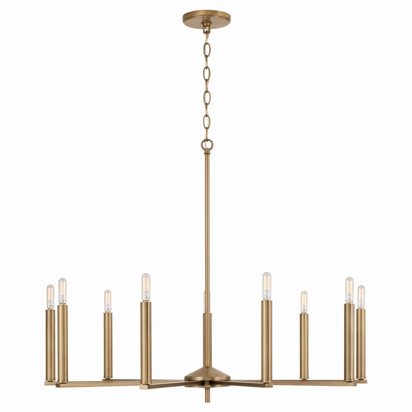 Nine Light Chandelier from the Portman Collection in Aged Brass Finish by Capital Lighting